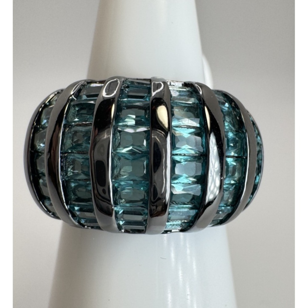 Bomb Party Siren Ring RG47051 An Enchanted Grotto Paraiba Hematite Size 5